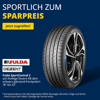 Komplettrad-Angebot Fulda Reifen mit Alufelge